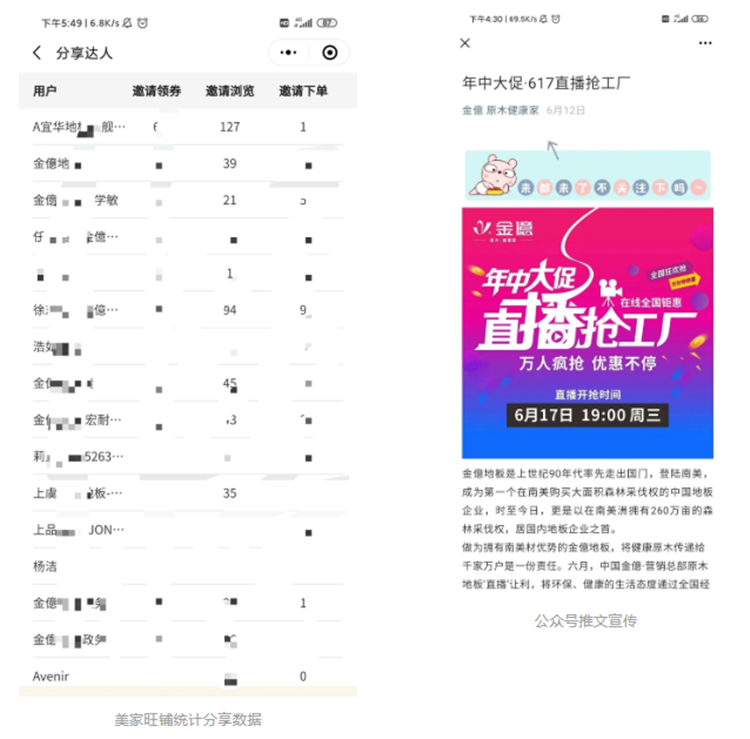 金億地板总部在美家旺铺上开展了线上直播抢工厂活动